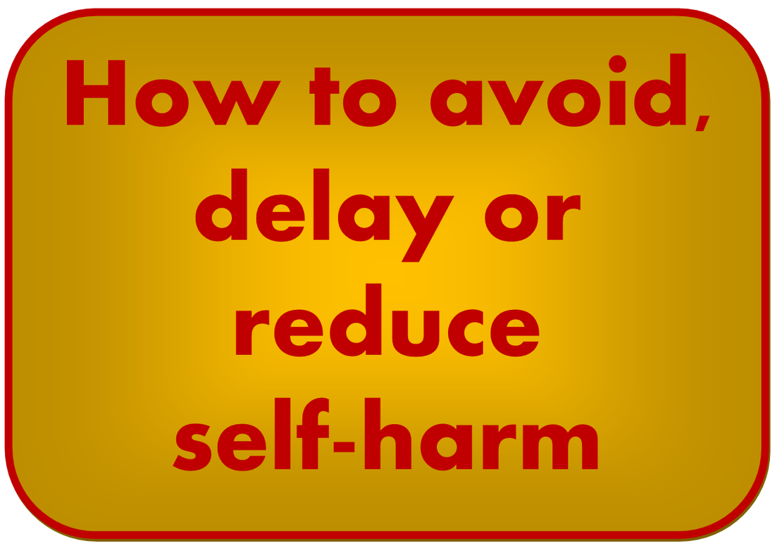 avoid delay reduce self-harm distractions grounding comfort button