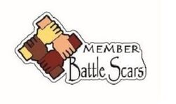 Battle Scars member membership badge with logo and the word member