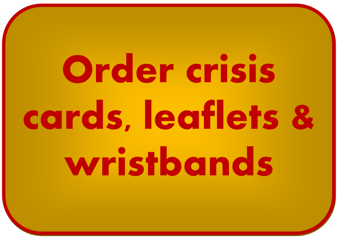 Order crisis cards leaflets and wristbands button
